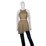 Gold Metal Plaque Elastic Belt